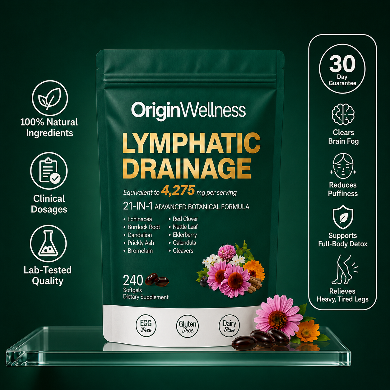 21-in-1 Lymphatic Drainage Softgels
