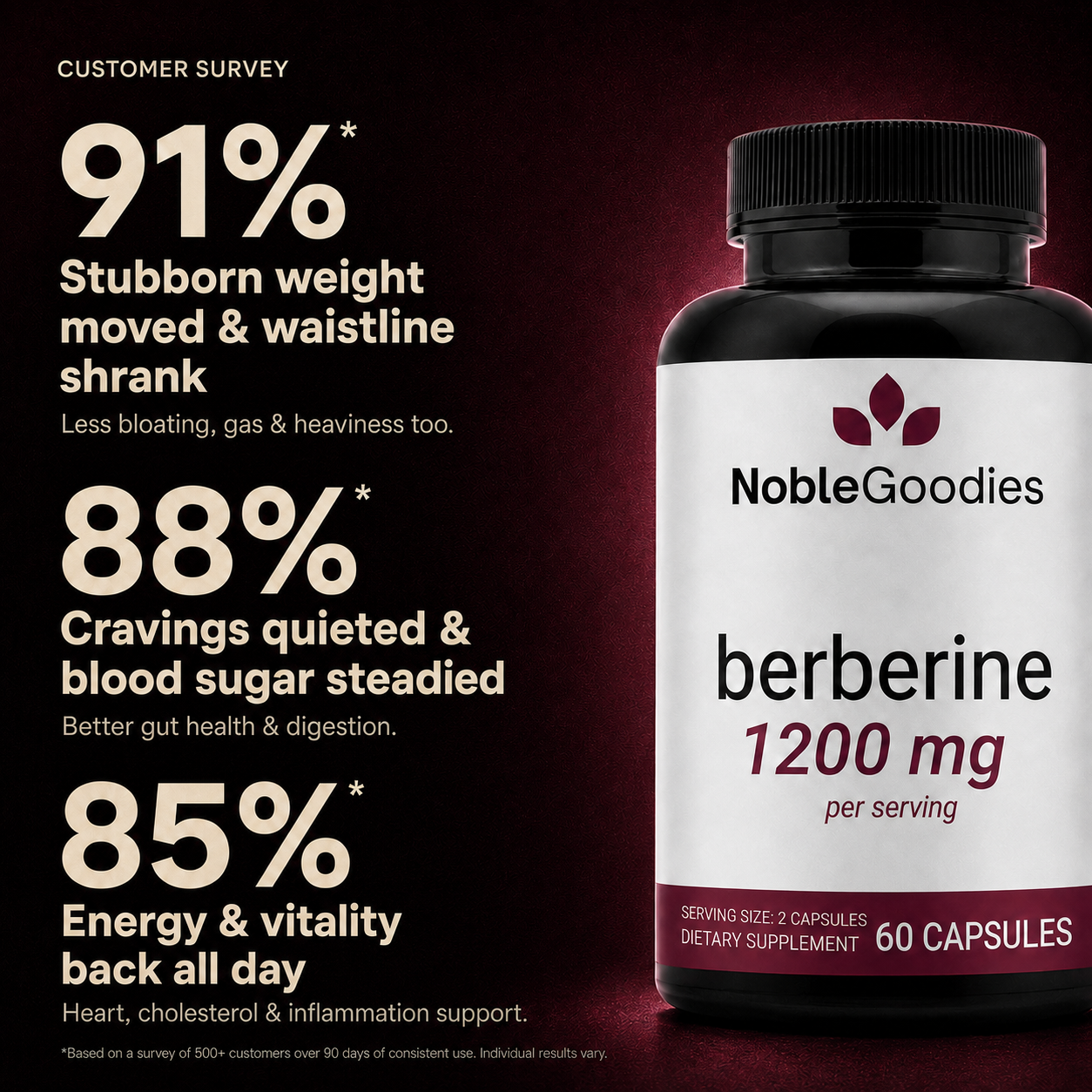 NobleGoodies HCI Berberine 1200mg